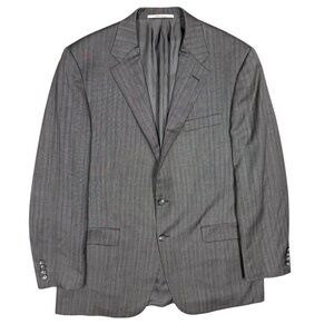Hickey Freeman Blazer 100% Worsted Wool Grey Made in USA 42L